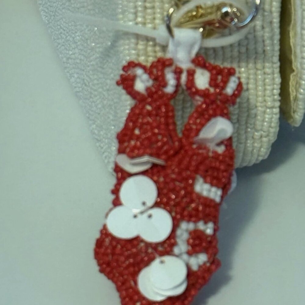 Bikini Swimsuit Beaded Shoulder Bag Handcrafted In India w Charm NWT - Picture 5 of 6